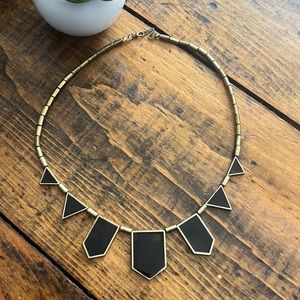 Black and gold enamel statement necklace